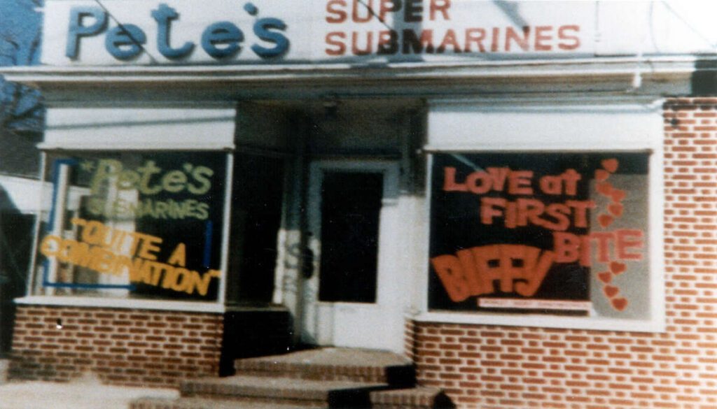 The first Subway store, then named Pete's Super Submarines 
