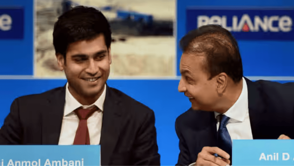 Anmol Ambani with his father Anil Ambani at the Reliance ADAG's Annual General Meeting (AGM) in 2017
